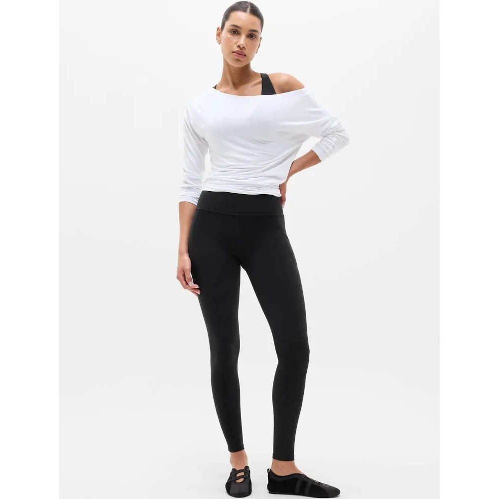 Athleta Salutation Stash High Rise Leggings Black XS RN 54023 Yoga Tights Pocket